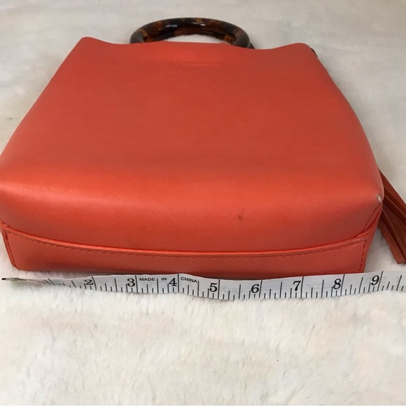 Anthropologie Lucite Handle Orange Tote Bag - Picture 9 of 9